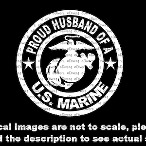 Proud Husband of a US Marine Truck Van Window Decal or Bumper Sticker Vinyl Decal