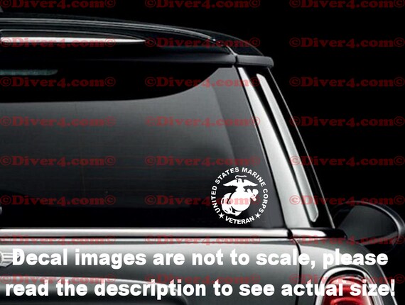 thumbnail interactive-video image 1 of USMC Marine Corps Logo Round Window Decal - Car Or Military Laptop Sticker 1 of 3