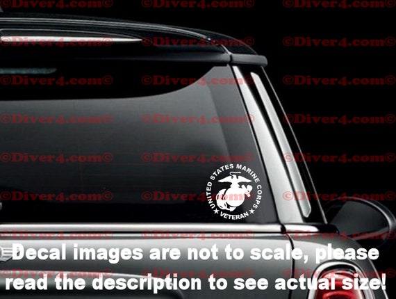 USMC Marine Corps Logo Round Window Decal - Car Or Military Laptop Sticker