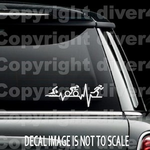 Womens Triathlon in a Pulse Custom Car Truck Van Window or Bumper Sticker Vinyl Decal