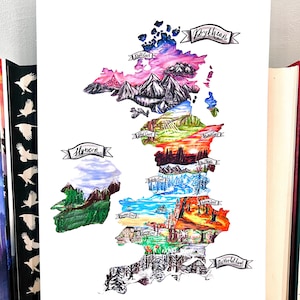 Mapa de Prythian - Licencia oficial - Impresión artística A4 / Velaris, ACOTAR, ACOMAF, Night Court, Mapa de fantasía, Sarah J. Maas