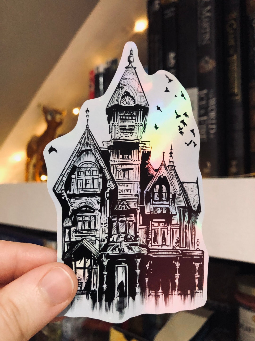 Haunted House Sticker Laptop/decor/journaling Sticker - Etsy