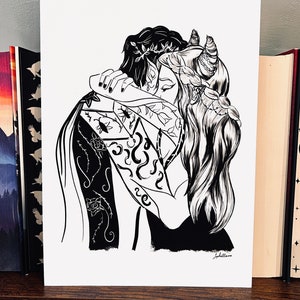 Cardan and Jude (A5) - Archival Fine Art Print - The Cruel Prince - The Folk of The Air