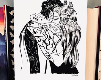 Cardan and Jude (A5) - Archival Fine Art Print - The Cruel Prince - The Folk of The Air