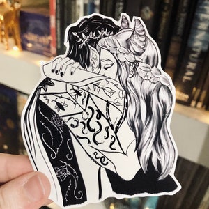 Cardan and Jude - Matte Sticker - The Cruel Prince - The Folk of The Air - Bookish, Fantasy, Reader, Romance, Kindle Sticker