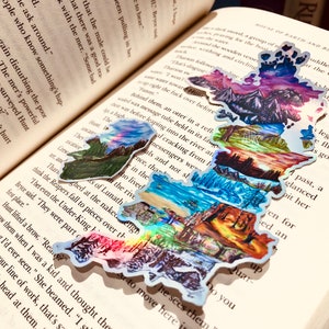 Juego de pegatinas de los mapas de Prythian e Hybern (licencia oficial) de ACOTAR, ACOMAF, Velaris y Court of Dreams (pegatinas de vinilo holográficas)
