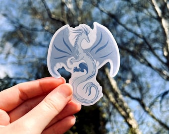 Moon Dragon Matte Sticker: Bookish Fantasy Kindle/Journal Decor, When The Moon Hatched Inspired