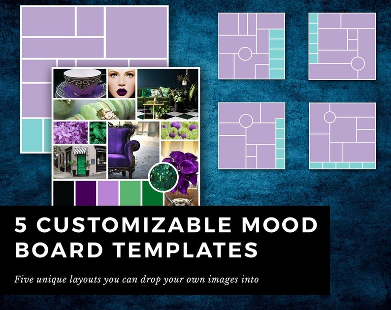 5 Indesign Templates for Mood Board / Inspiration Board for - Etsy
