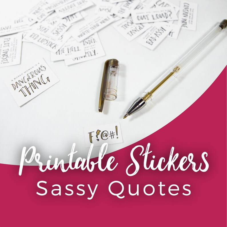 Sassy Printable Stickers with Curse Words 35 Phrases W/ | Etsy