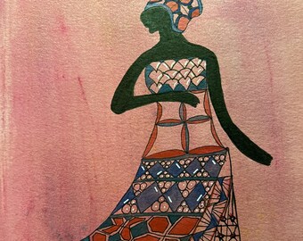 Swinging-Zentangle inspired silhouette
