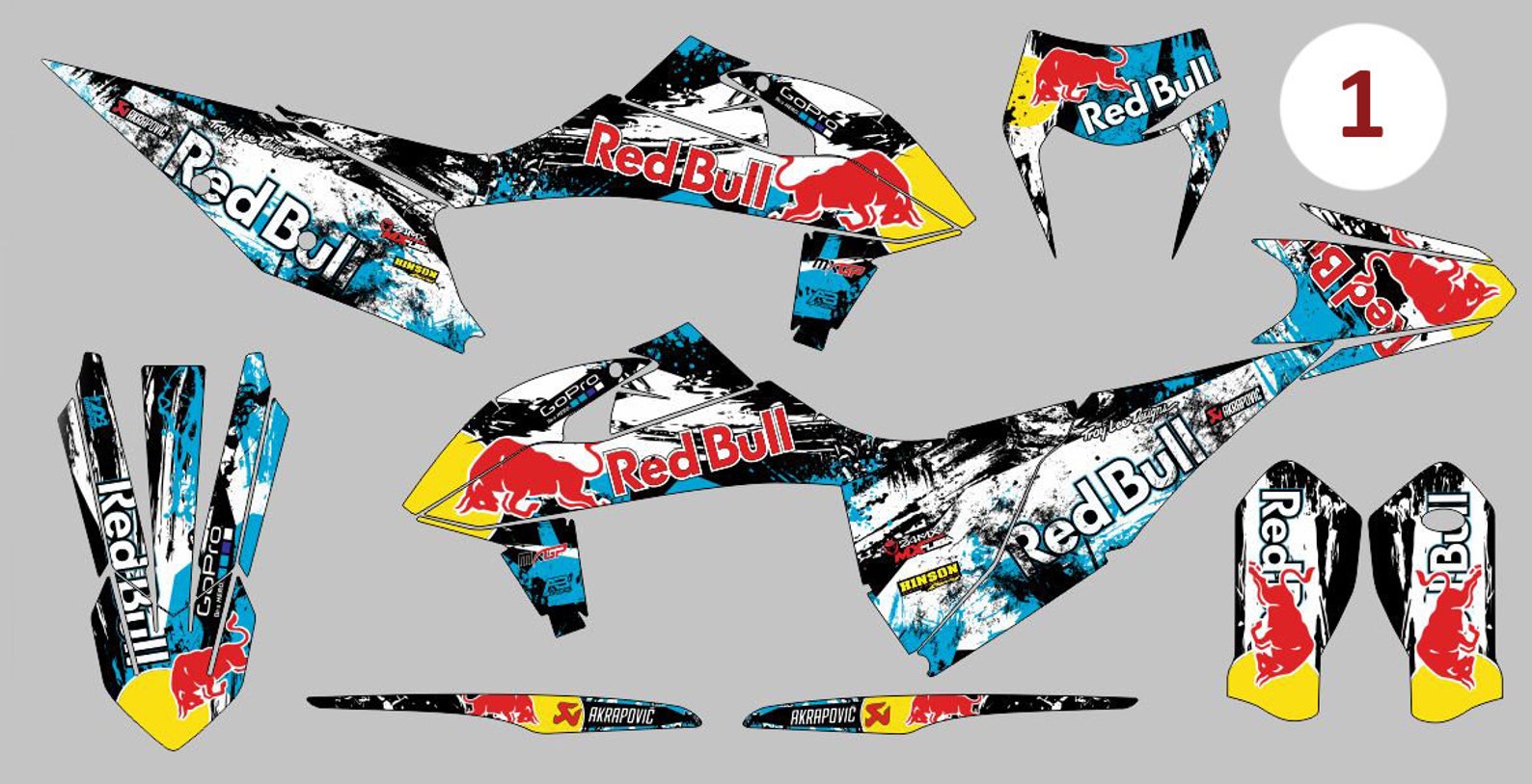Custom Red Bull Design Decals Graphic Kit Kawasaki Yamaha KTM Honda Il 1588xN.5137447745 73jh