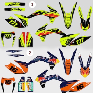 Custom KTM Motorcycle Decals, Protective Vinyl Stickers, Enduro Supercross Graphics image 3