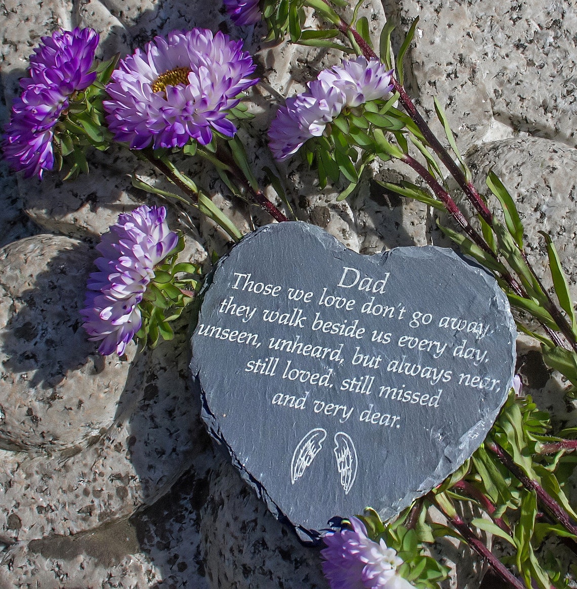 Personalised Slate Graveside Ornament in Memory of Father. Etsy