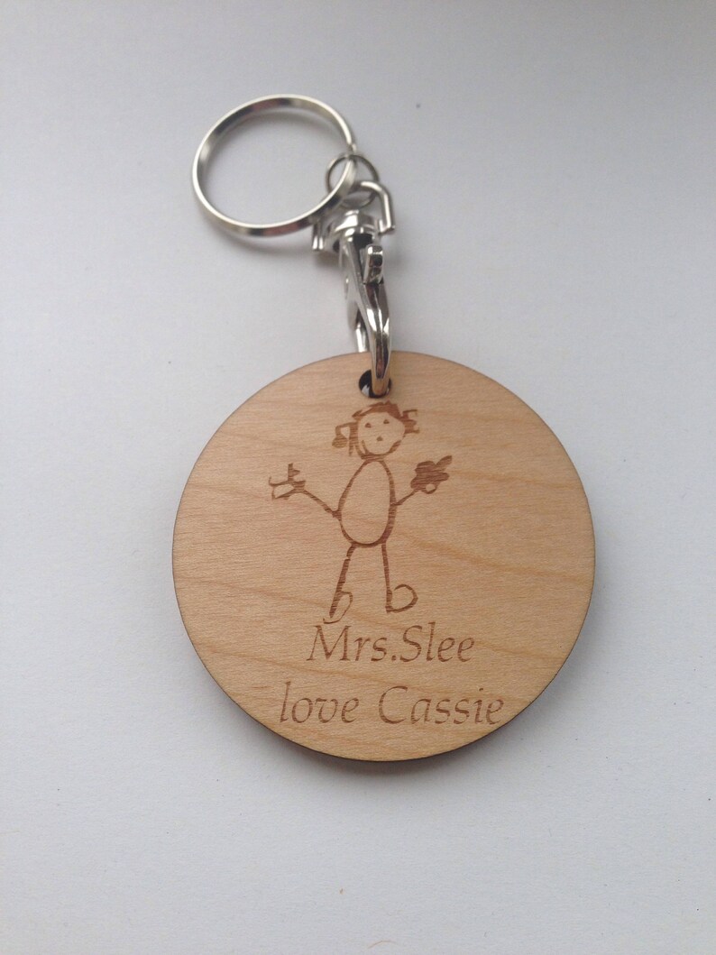 Child's drawing keyring. Personalised keyring with your Etsy