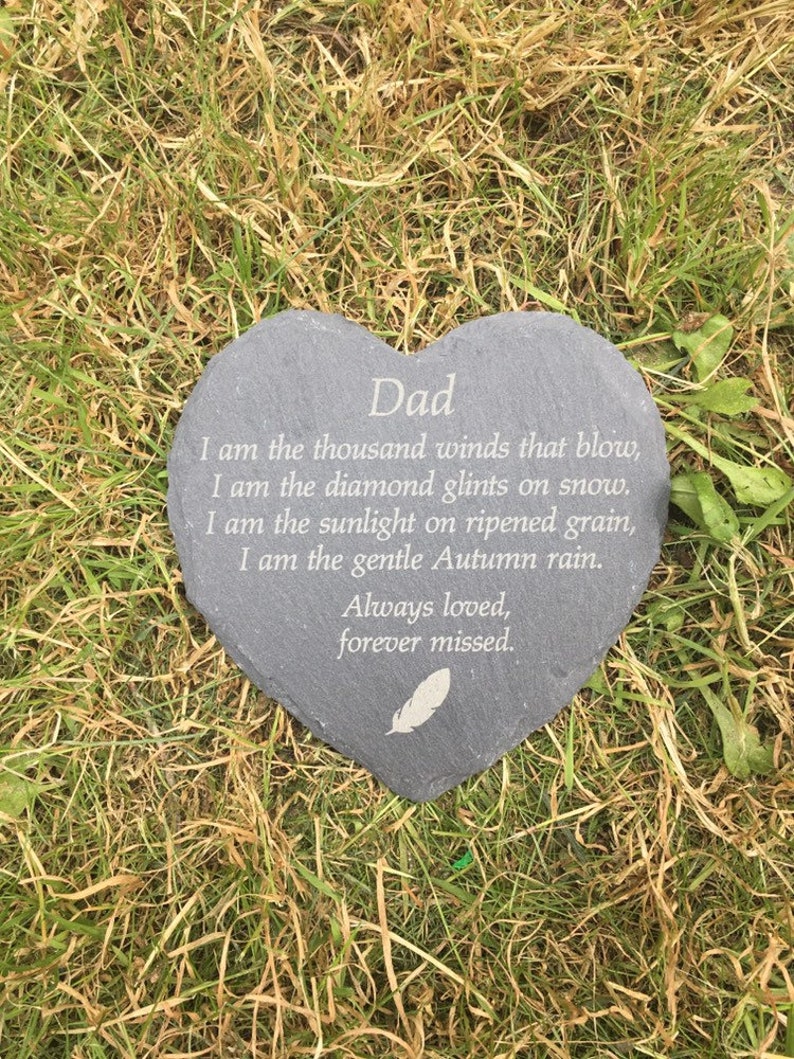Memorial slate plaque. graveside keepsake. Weatherproof Etsy