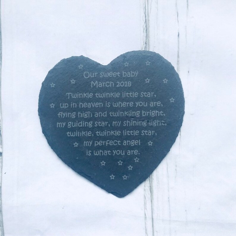 Personnalisé Gravé Coeur naturel ardoise Pet plaque commémorative Avec N/'importe Quel Message