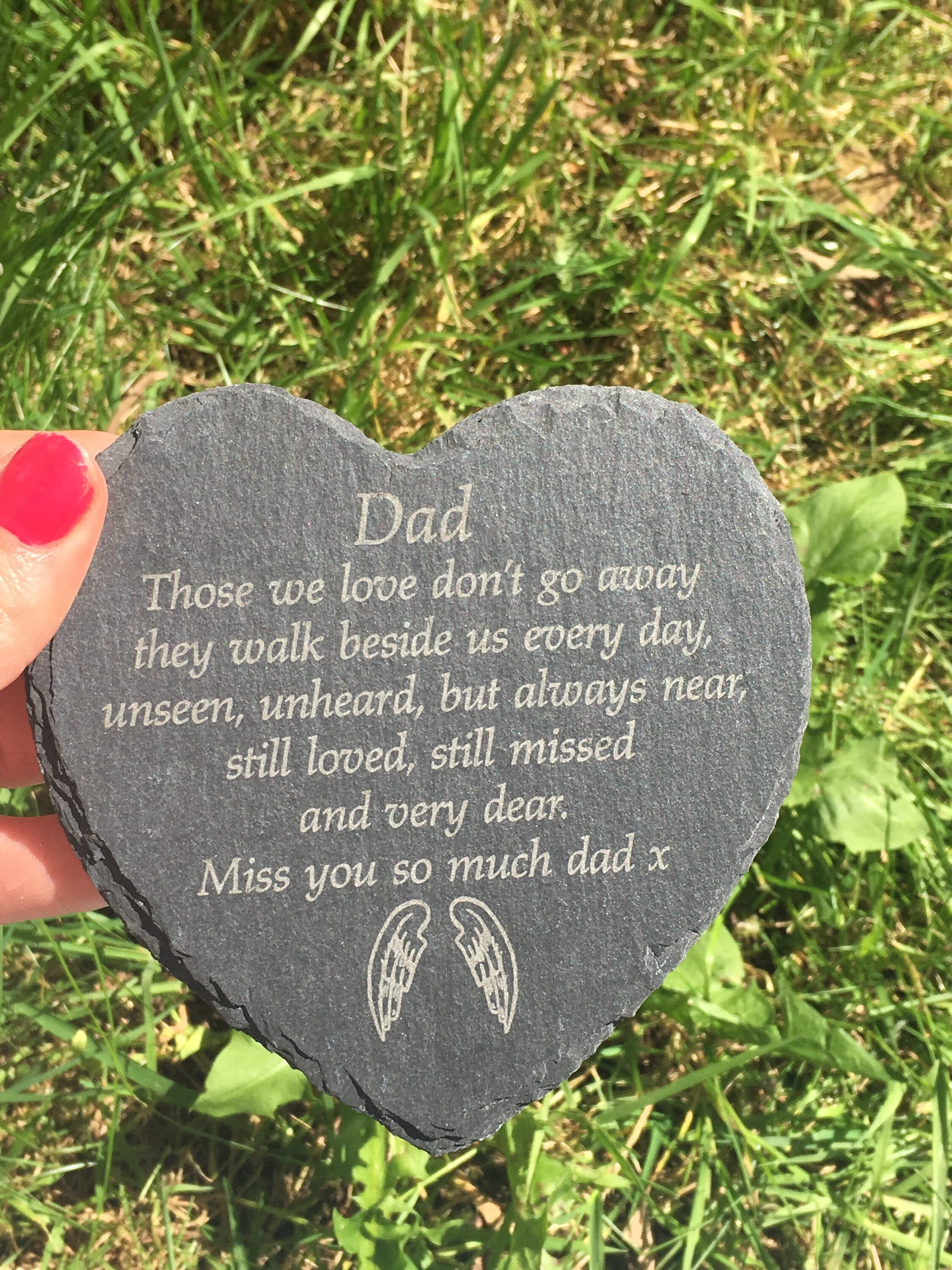 Personalised Slate Graveside Ornament in Memory of Father. Etsy
