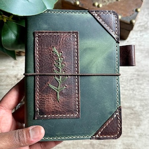 WOODLAND FERN TN - Leather Travelers Notebook - Travelers Notebook - Fauxdori - Leather Planner