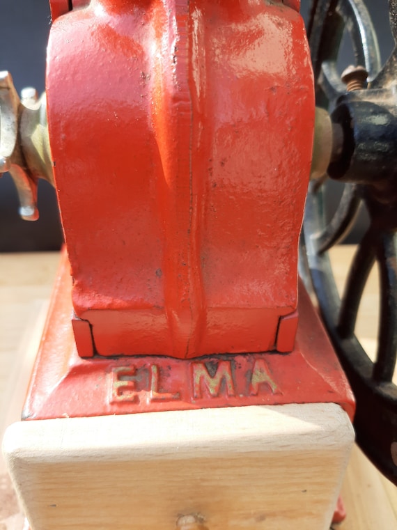 Vintage ELMA Red Cast-iron Hand Crank Coffee Grinder - Etsy