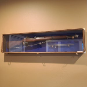 M1 GARAND DISPLAY CASE 48X12X4 with Bayonet Mounts