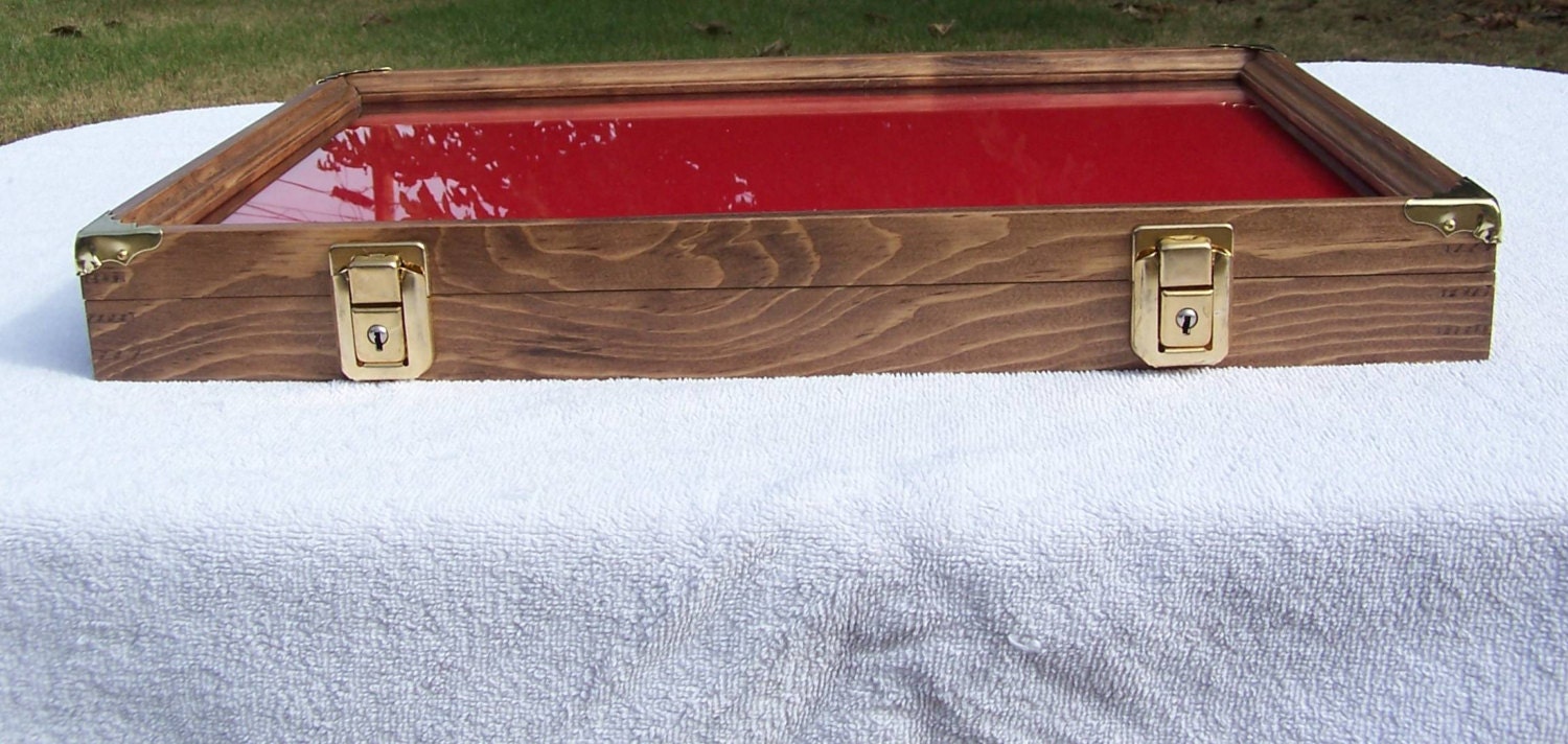 12x18x2 display case wall mount locking for arrowheads Etsy