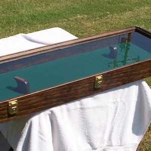 Henry Mares Leg display case 34x12x3 wall mount locking