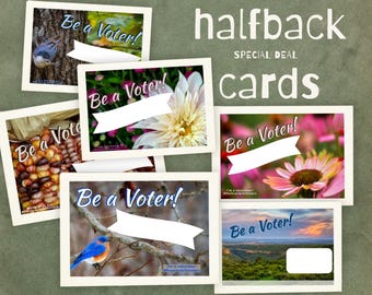 HALFBACK #beAVoter postcards • GOTV & Postcards to Voters • Uncoated, Sharpie friendly