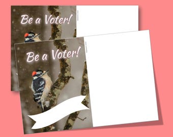 GOTV Postcards: Birds & Critters, Be A Voter, Uncoated Blank Back • Sharpie Friendly