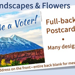 Landschaften & Blumen - Postkarten mit voller Rückseite - Gesamte Rückseite leer zum Beschreiben - Geeignet für alle Postkarten-GOTV-Bemühungen - PostkartenToVoters