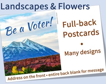 Landschaften & Blumen - Postkarten mit voller Rückseite - Gesamte Rückseite leer zum Beschreiben - Geeignet für alle Postkarten-GOTV-Bemühungen - PostkartenToVoters