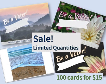 Special Deal! - "Be a Voter" Postcards -  - Includes PostcardsToVoters Tagline