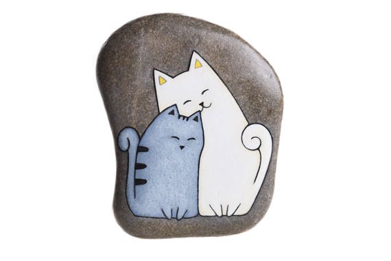 2 Chats Pierre Peinte A La Main Chats Dans Lamour Chat Etsy 2 Chats Pierre Peinte A La Main Chats Dans Lamour Chat Etsy