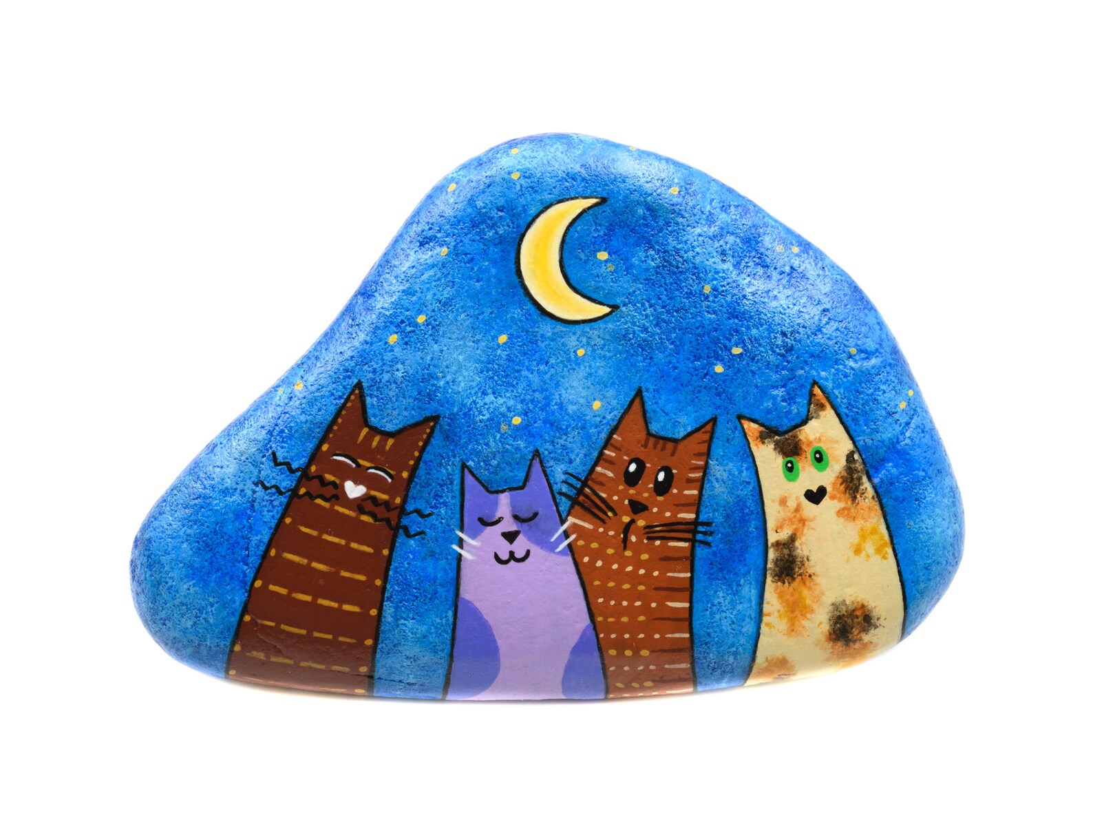 Funny Cats Painted Rock Cats Friends - Etsy