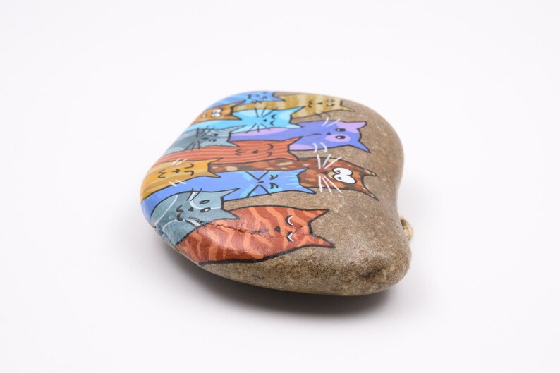 Funny cats Painted rock Cats friends | Etsy