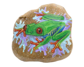 Painted frog, Painted stone, Rock art