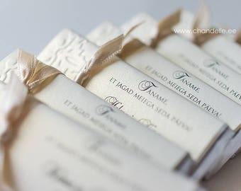 Wedding Place Cards, milk chocolate, chocolate wedding gift, dinner party place cards