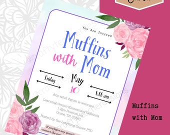 Editable Muffins with Mom Template, Social Media, Digital Download