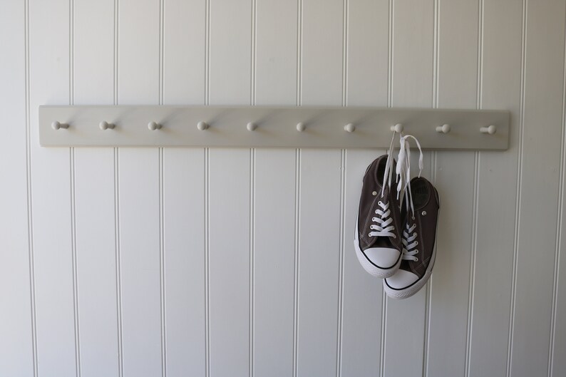 Shaker peg rail wooden coat hooks Etsy