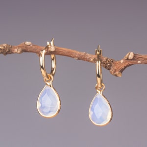 Drop gold and opal earrings, dangle earrings, classic opal earrings, dangle and drop earrings, sparkling teardrop earrings