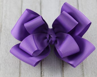 Solid Purple Hair Bow