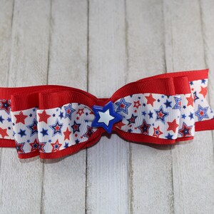Stars and Stripes Patriotic Fourth Of July Red White and Blue Hair Bow
