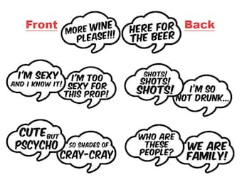 Photo Booth Props Speech Bubbles Set Party Props Photo Props Wedding Props