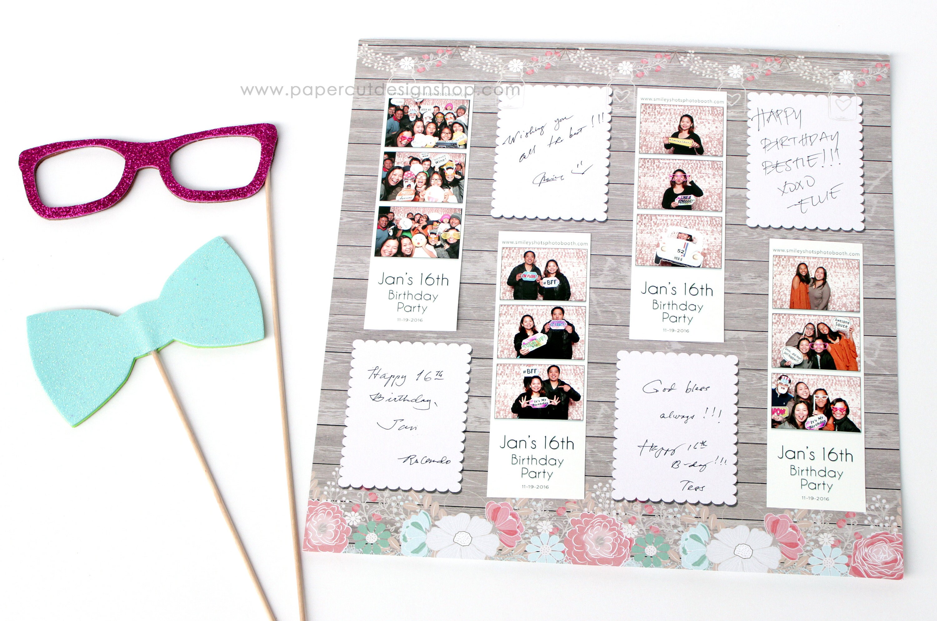Photo Booth Album Printed Scrapbook Pages for 2x6 Photo Strips Etsy