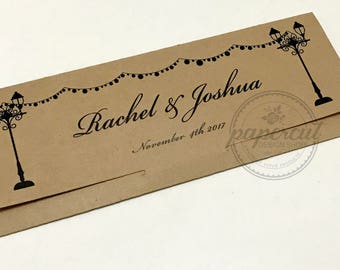 Photo Booth Envelope 2x6 Photo Strips Kraft Envelope Photo Holder Rustic Wedding Favor Ticket Envelope Photo Strip Holder - Brown