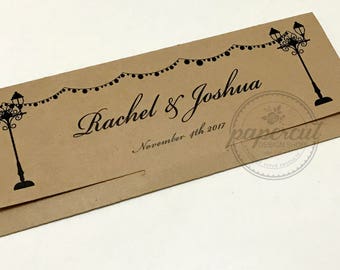 Photo Booth Envelope 2x6 Photo Strips Kraft Envelope Photo Holder Rustic Wedding Favor Ticket Envelope Photo Strip Holder - Brown