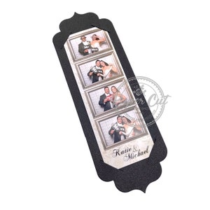 100PCS Photo Booth Photo Strip 2x6 Holder Fancy Bookmark Style SHIMMER BLACK Cardstock Wedding Favor Party Favor