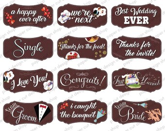 Photo Booth Props Wedding 6PCS Double-sided Photo Booth Props Party Props Photo Props Fun Wedding Props