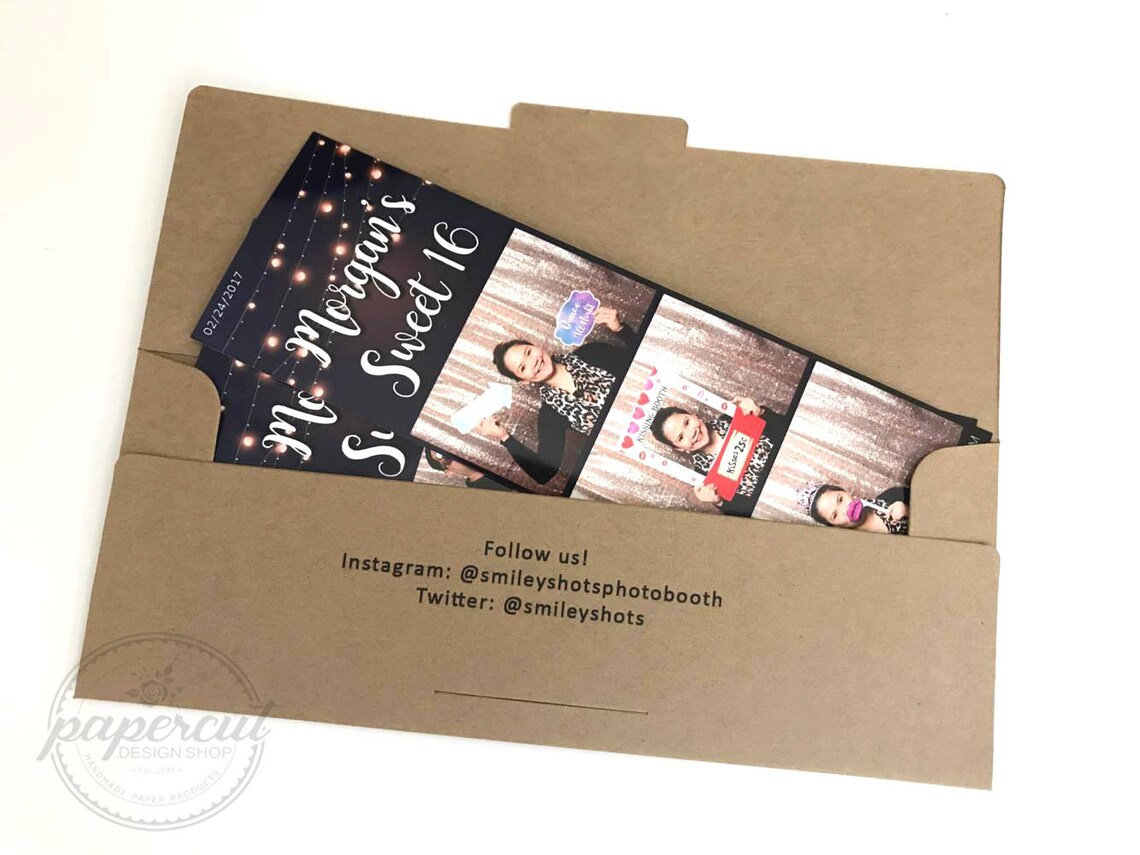 Photo Booth Envelope 2x6 Photo Strips Kraft Envelope Photo Etsy