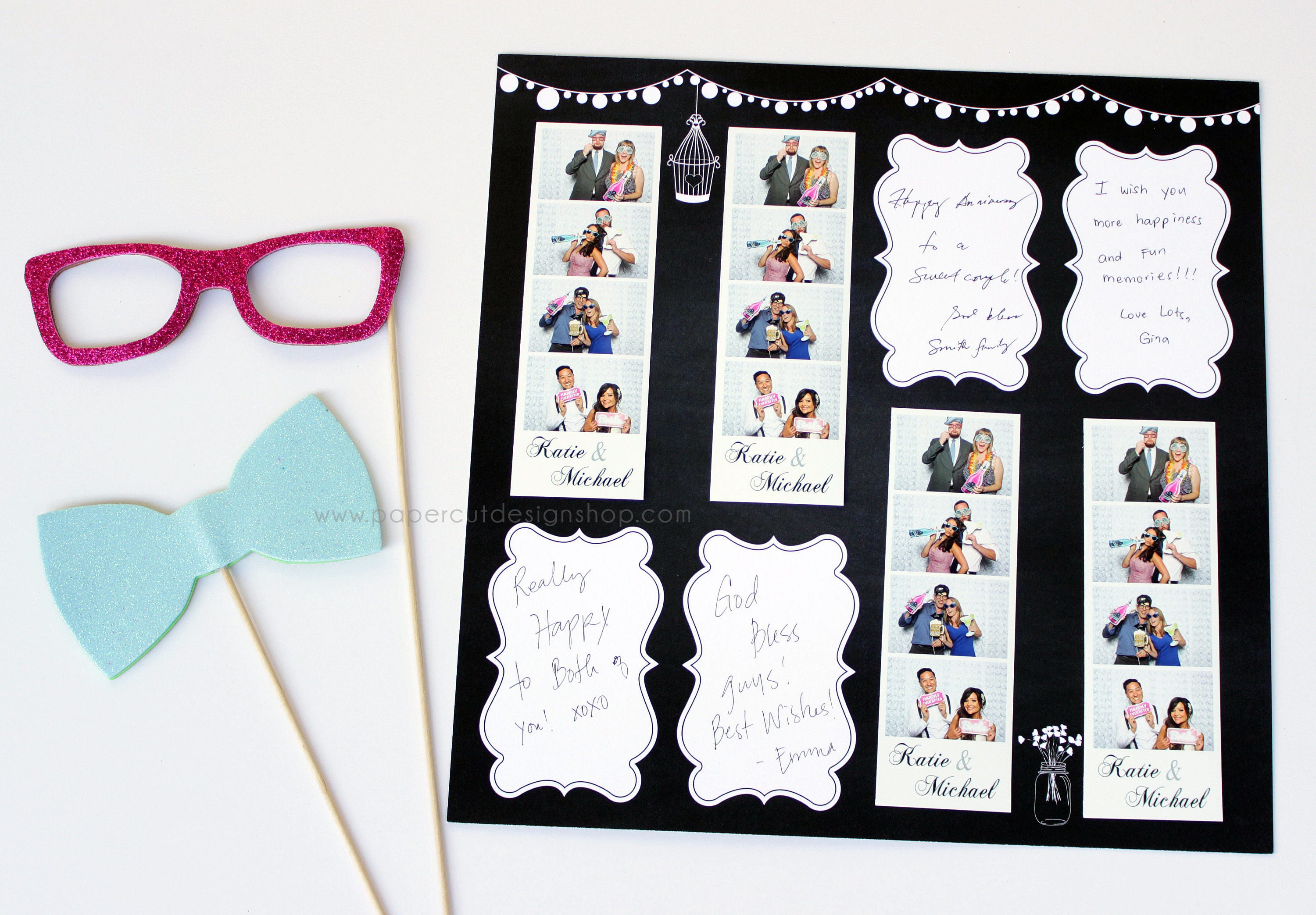 Photo Booth Album Printed Scrapbook Pages for 2x6 Photo Strips Etsy