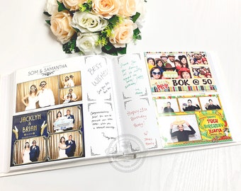 Photo Booth Album Slip-in Album WHITE with Storage Box Wedding Album Guestbook Memory Album 4x6 Photos